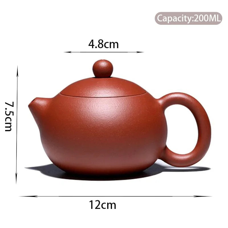200ml Yixing Purple Clay Teapot High-end Handmade Xishi Tea Pot Ball Hole Filter Kettle Chinese Zisha Tea Set Collection Gifts