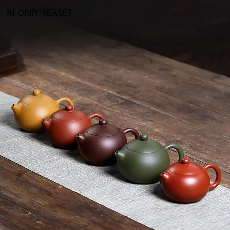 200ml Yixing Purple Clay Teapot High-end Handmade Xishi Tea Pot Ball Hole Filter Kettle Chinese Zisha Tea Set Collection Gifts