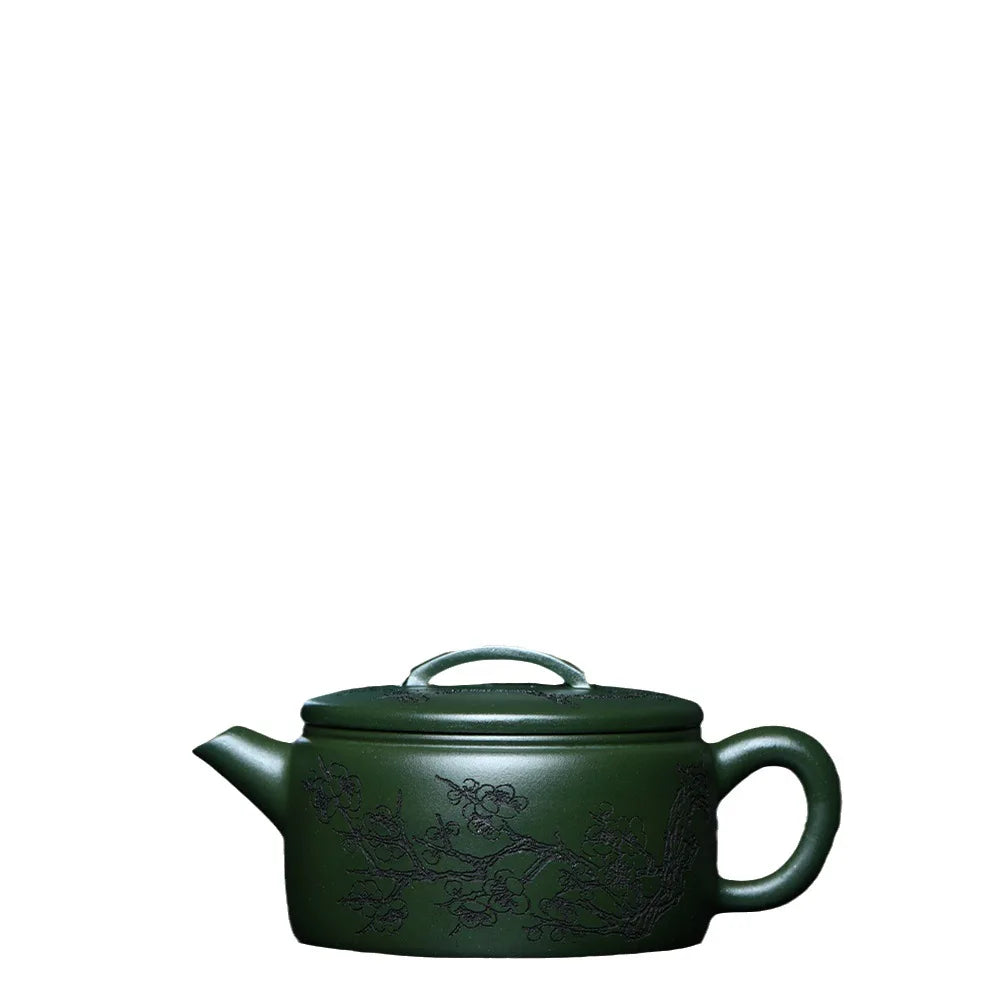 200ml Yixing Purple Clay Teapot Raw Ore Green Mud Hand-carved Stone Scoop Kettle Home Beauty Tea Infuser Chinese Zisha Tea Set