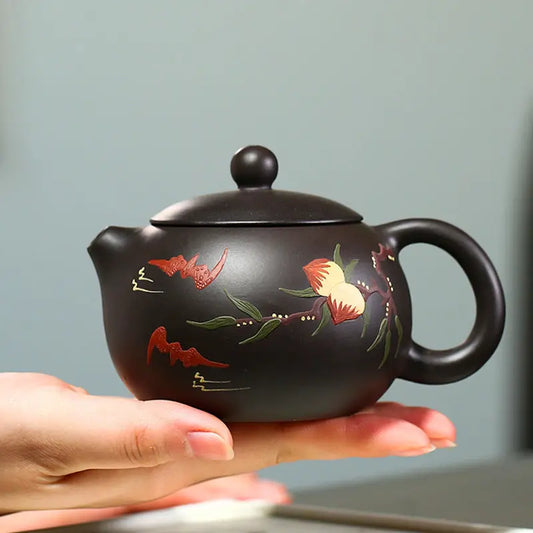 200ml Yixing Purple Clay Teapots Authentic Xishi Tea PotFilter Kettle Handmade Boutique Zisha Tea Set
