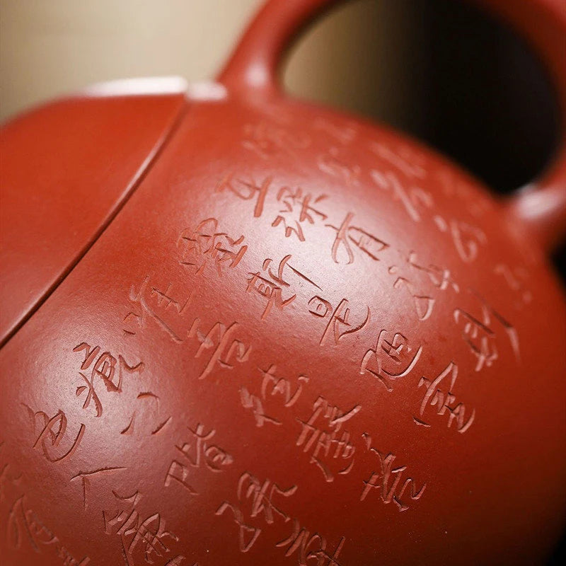 200ml Yixing Purple Clay Teapots Famous Artists Handmade Dragon Egg Tea Pot Raw Ore Dahongpao Mud Kettle Chinese Zisha Tea Set