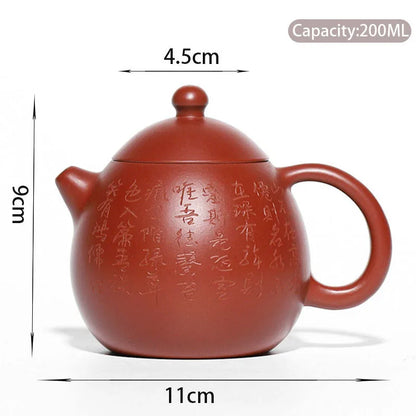 200ml Yixing Purple Clay Teapots Famous Artists Handmade Dragon Egg Tea Pot Raw Ore Dahongpao Mud Kettle Chinese Zisha Tea Set