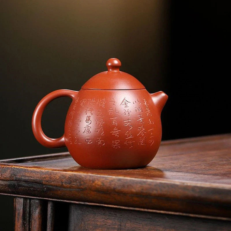 200ml Yixing Purple Clay Teapots Famous Artists Handmade Dragon Egg Tea Pot Raw Ore Dahongpao Mud Kettle Chinese Zisha Tea Set