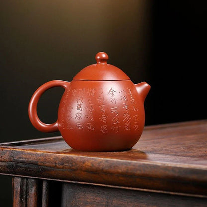 200ml Yixing Purple Clay Teapots Famous Artists Handmade Dragon Egg Tea Pot Raw Ore Dahongpao Mud Kettle Chinese Zisha Tea Set