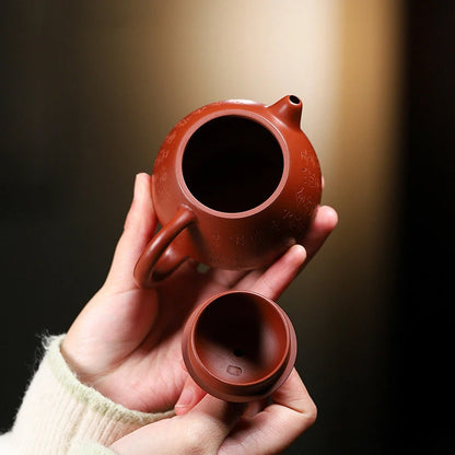200ml Yixing Purple Clay Teapots Famous Artists Handmade Dragon Egg Tea Pot Raw Ore Dahongpao Mud Kettle Chinese Zisha Tea Set
