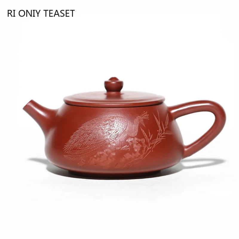 200ml Yixing Purple Clay Teapots Famous Handmade Stone Scoop Tea Pot Raw Ore Dahongpao Beauty Kettle Chinese Zisha Tea Set