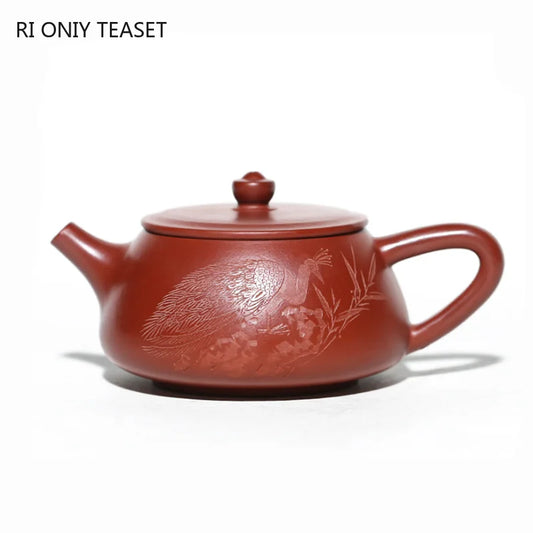 200ml Yixing Purple Clay Teapots Famous Handmade Stone Scoop Tea Pot Raw Ore Dahongpao Beauty Kettle Chinese Zisha Tea Set