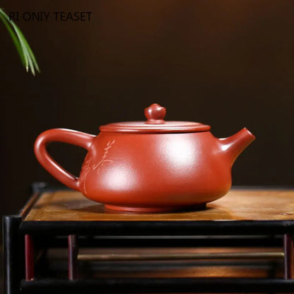 200ml Yixing Purple Clay Teapots Famous Handmade Stone Scoop Tea Pot Raw Ore Dahongpao Beauty Kettle Chinese Zisha Tea Set