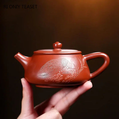 200ml Yixing Purple Clay Teapots Famous Handmade Stone Scoop Tea Pot Raw Ore Dahongpao Beauty Kettle Chinese Zisha Tea Set