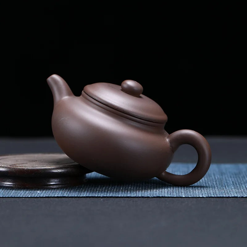 200ml Yixing Purple Sand Xishi Tea Pot Kung Fu Tea Set Ceramic Purple Tea Pot Raw Mineral Small Capacity Purple Sand Pot