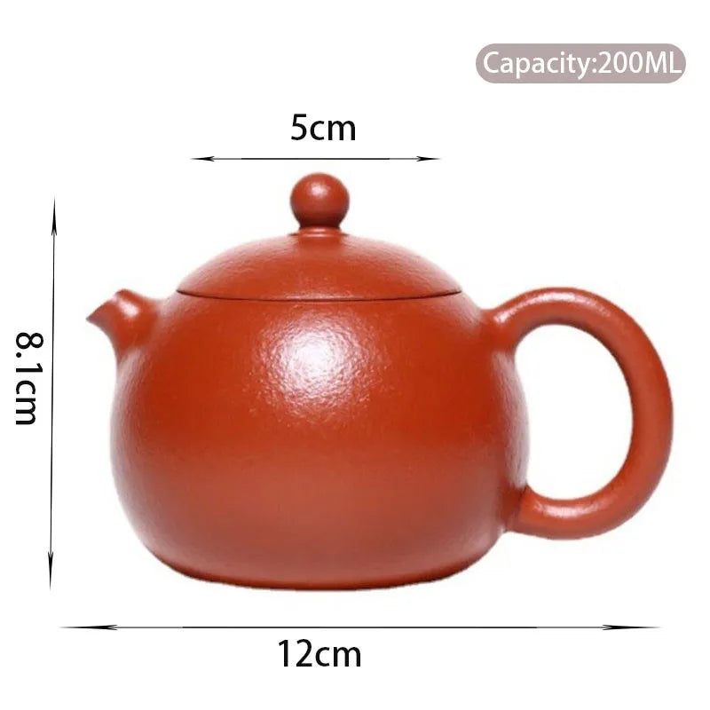 200ml Yixing Raw Ore Purple Clay Teapots Famous Artists Handmade Xishi Tea Pot Beauty Kettle Chinese Zisha Tea Set Teaware