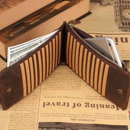 2017 New wallet High quality retro style handmade cow genuine Crazy horse leather oil leather men male long purse free shipping