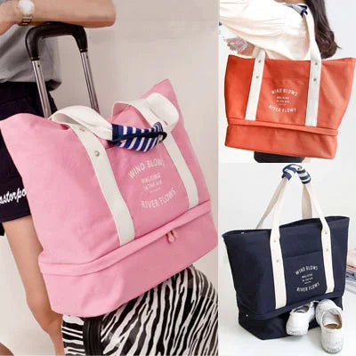 2018 Ruil new fashion canvas travelbag fashion men shoulder bags ladies large capacity lever shoulder bag Mummy bag