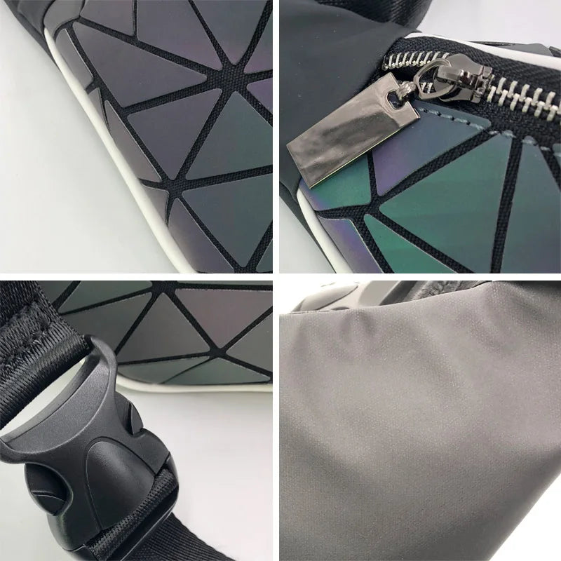 2020 Fashion Luminous Waist Bags Women Waist Fanny Packs Belt Bag Luxury Brand Geometric Chest Handbag Pouch Geometry Waist Pack