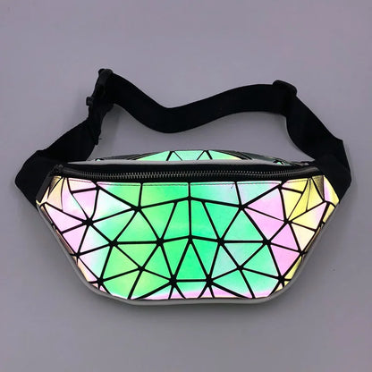2020 Fashion Luminous Waist Bags Women Waist Fanny Packs Belt Bag Luxury Brand Geometric Chest Handbag Pouch Geometry Waist Pack