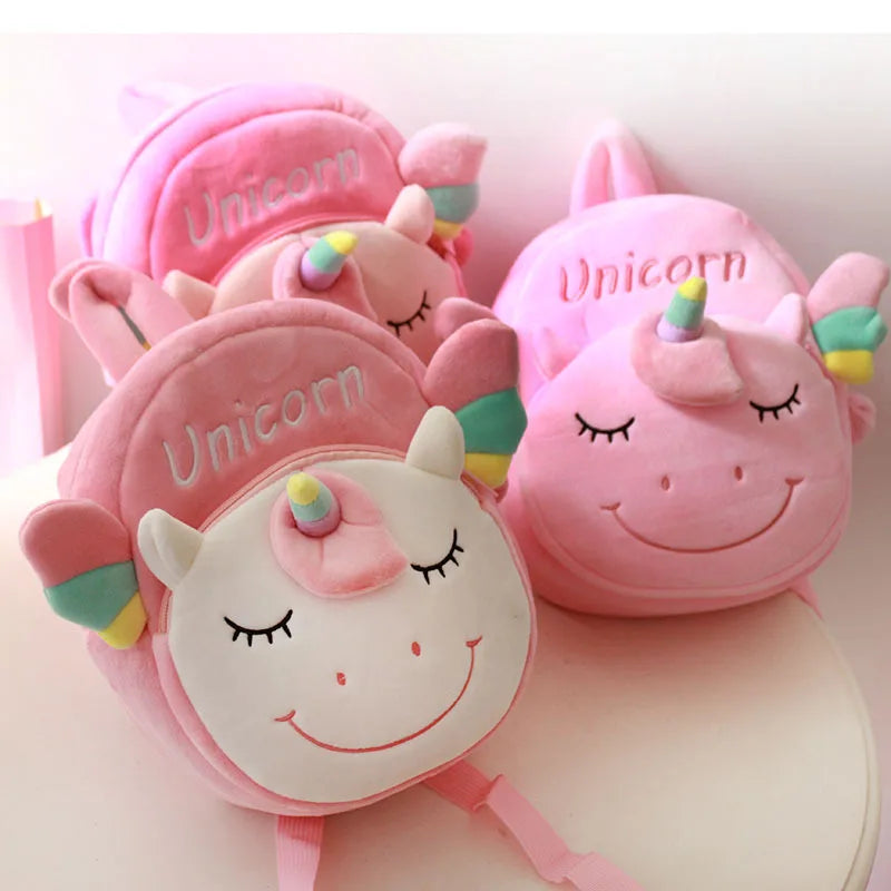 2020 New 3D Unicorn School Bags For Girls Cartoon Cute Soft Plush Backpacks Kids Children Schoolbag Best Gift Toy Doll Bags