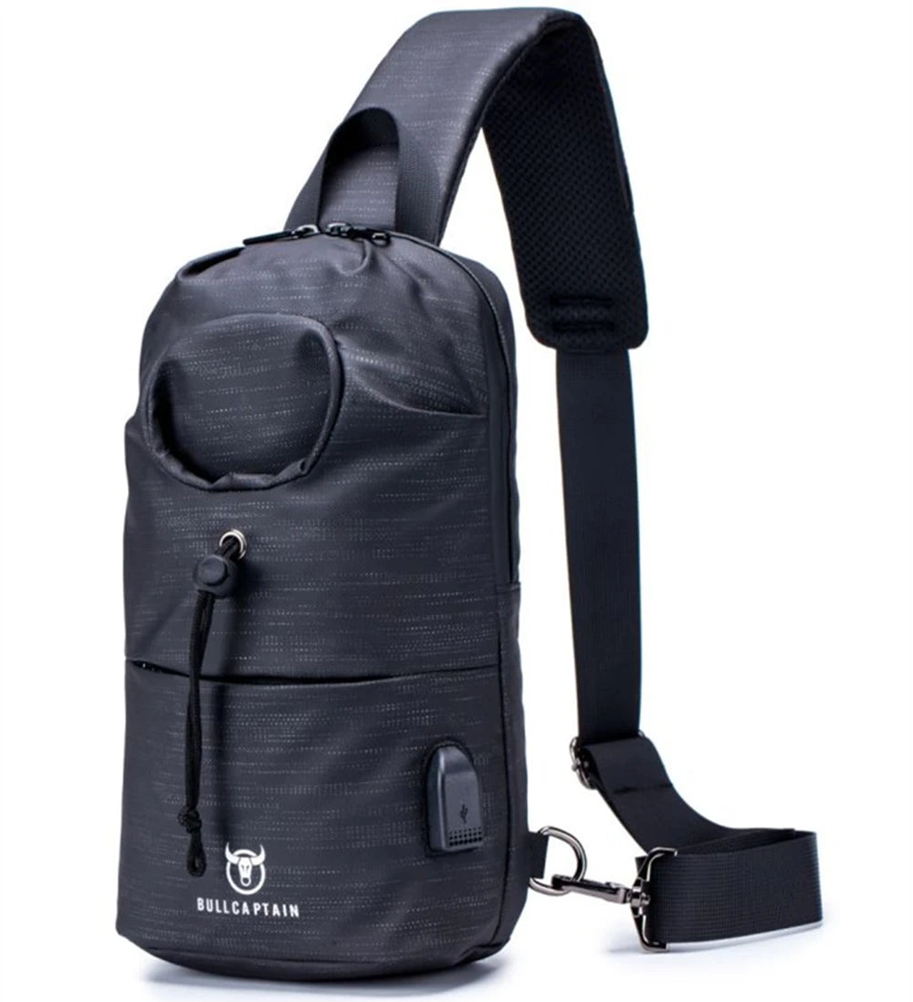 2020 Waterproof Oxford Sling Chest Bag With USB Charging Port Unisex Women Men Biking Hiking Tote Shoulder Cross-Body Pack