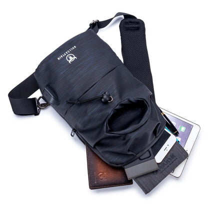 2020 Waterproof Oxford Sling Chest Bag With USB Charging Port Unisex Women Men Biking Hiking Tote Shoulder Cross-Body Pack