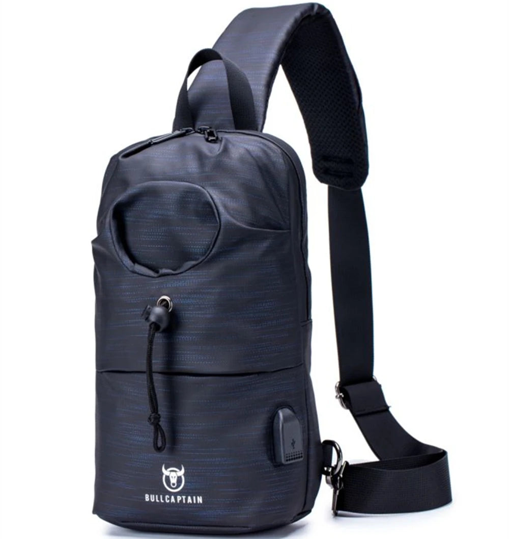 2020 Waterproof Oxford Sling Chest Bag With USB Charging Port Unisex Women Men Biking Hiking Tote Shoulder Cross-Body Pack