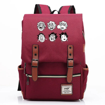 2021 Demon Slayer Prints Boy Girl Student School Book Bags Teenagers Schoolbags Canvas Women Bagpack Men Belt Travel Backpack