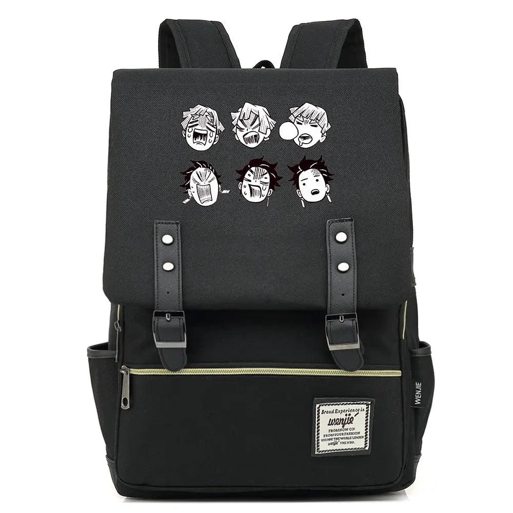 2021 Demon Slayer Prints Boy Girl Student School Book Bags Teenagers Schoolbags Canvas Women Bagpack Men Belt Travel Backpack