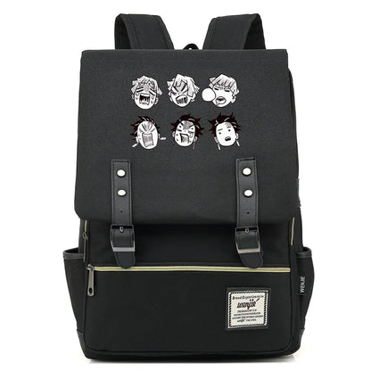 2021 Demon Slayer Prints Boy Girl Student School Book Bags Teenagers Schoolbags Canvas Women Bagpack Men Belt Travel Backpack