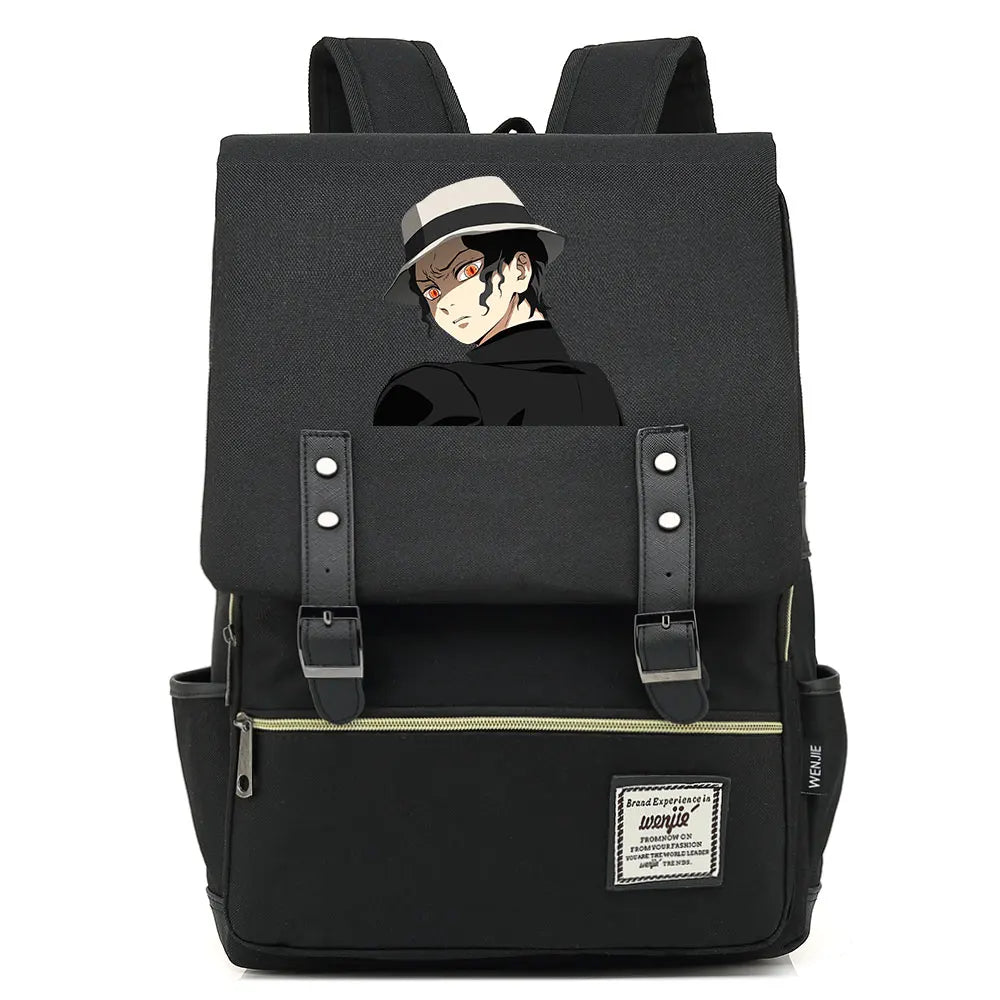 2021 Demon Slayer Prints Boy Girl Student School Book Bags Teenagers Schoolbags Canvas Women Bagpack Men Belt Travel Backpack