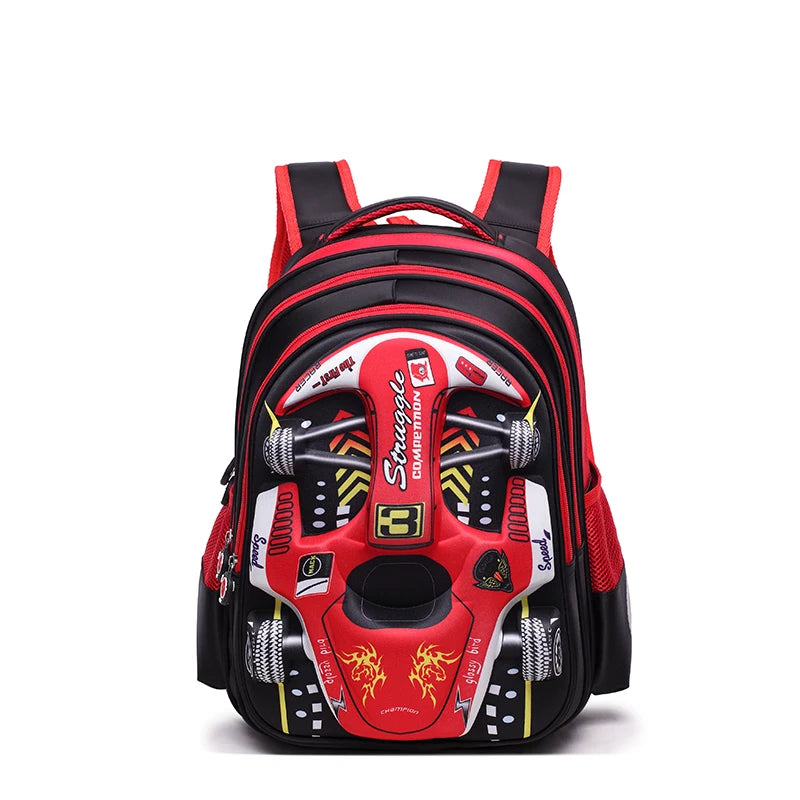 2021 Hot 3D EVA car children schoolbag racing Three dimensional waterproof schoolbag Boys and girls Lovely kids Cartoon Backpack