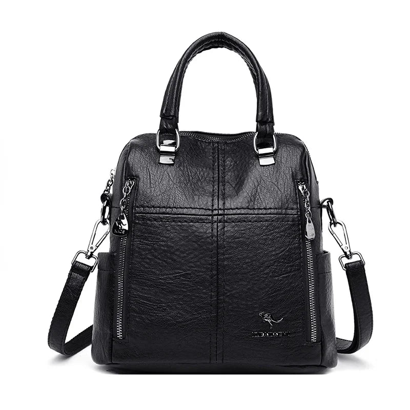 2021 Hot High Quality Leather Backpack Women Shoulder Bags Multifunction Travel Backpack School Bags for Girls Bagpack Mochila