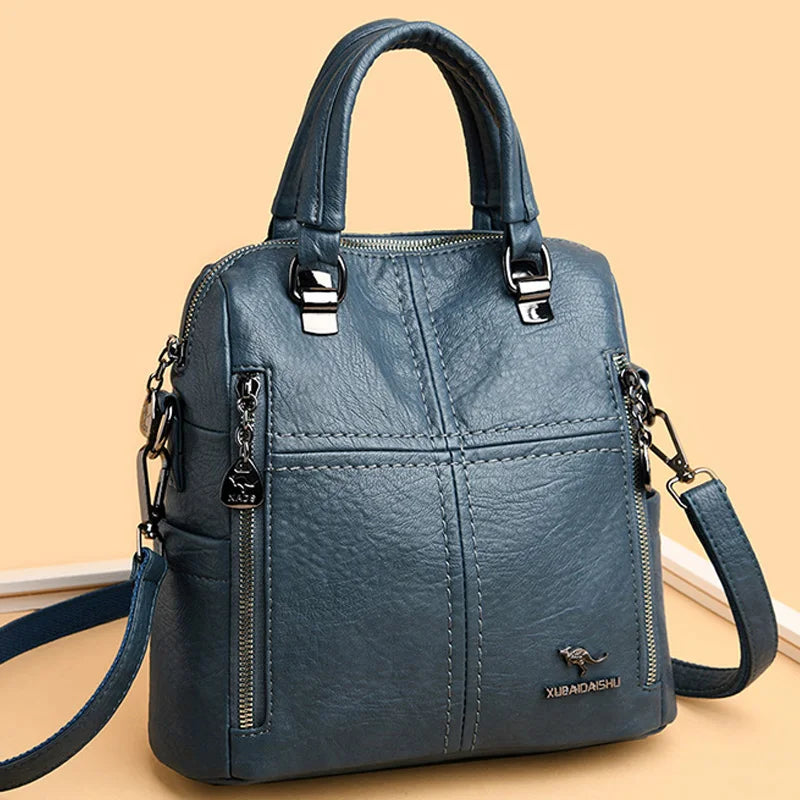 2021 Hot High Quality Leather Backpack Women Shoulder Bags Multifunction Travel Backpack School Bags for Girls Bagpack Mochila