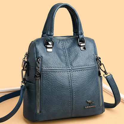2021 Hot High Quality Leather Backpack Women Shoulder Bags Multifunction Travel Backpack School Bags for Girls Bagpack Mochila
