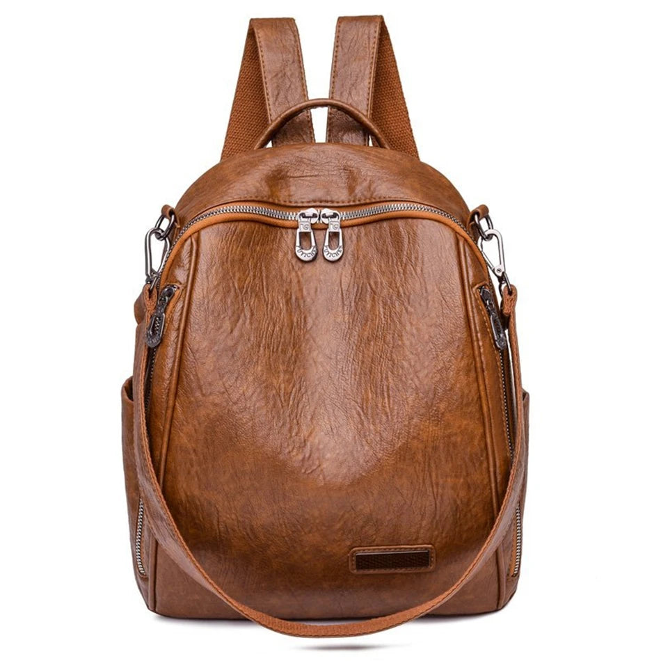 2021 Multifunction Women Backpack High Quality Leisure Rucksack Vintage Leather Mochilas Shoulder Bags Backpacks Fashion Daypack
