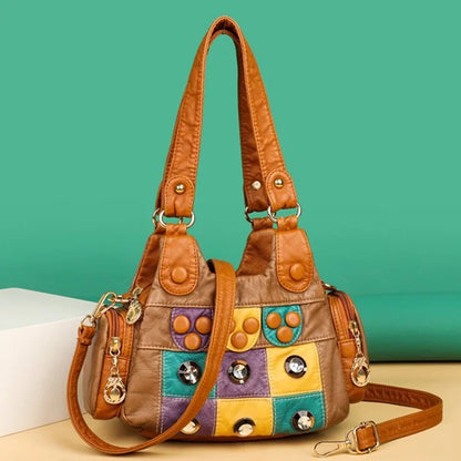 2021 New Designer Rivet Soft PU Leather Women Handbag Women Bags Luxury Female Shoulder Tote bag High Quality Lady Messenger Bag