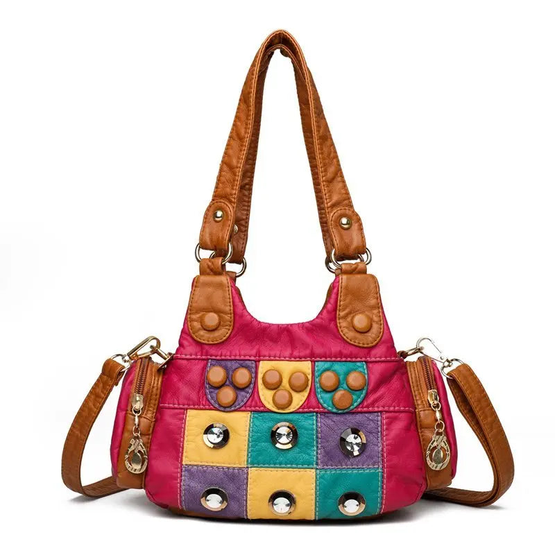2021 New Designer Rivet Soft PU Leather Women Handbag Women Bags Luxury Female Shoulder Tote bag High Quality Lady Messenger Bag