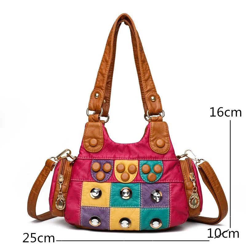 2021 New Designer Rivet Soft PU Leather Women Handbag Women Bags Luxury Female Shoulder Tote bag High Quality Lady Messenger Bag