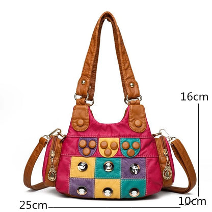 2021 New Designer Rivet Soft PU Leather Women Handbag Women Bags Luxury Female Shoulder Tote bag High Quality Lady Messenger Bag