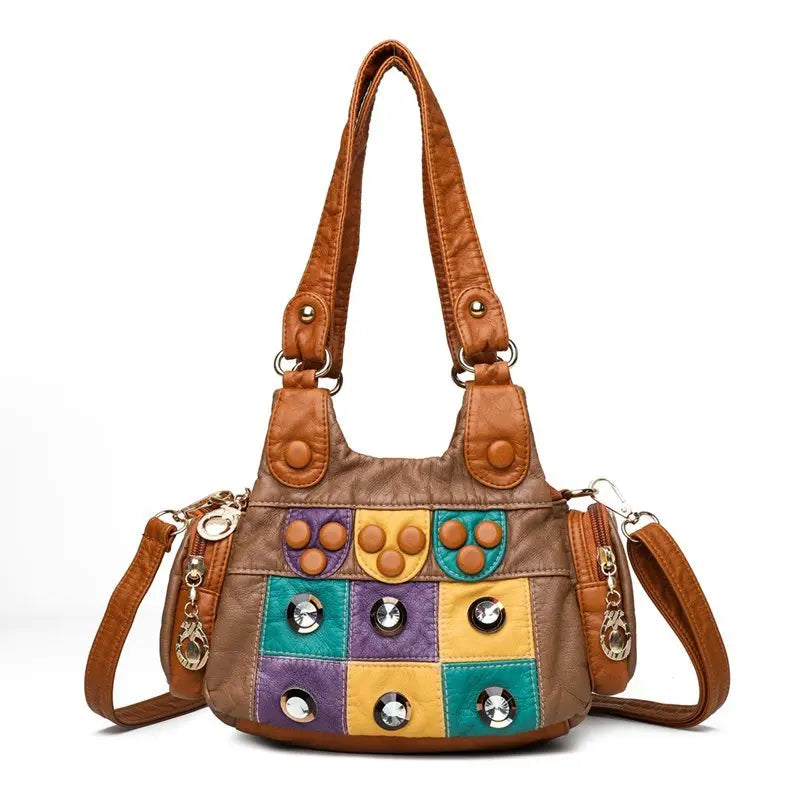 2021 New Designer Rivet Soft PU Leather Women Handbag Women Bags Luxury Female Shoulder Tote bag High Quality Lady Messenger Bag
