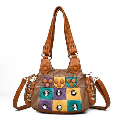 2021 New Designer Rivet Soft PU Leather Women Handbag Women Bags Luxury Female Shoulder Tote bag High Quality Lady Messenger Bag