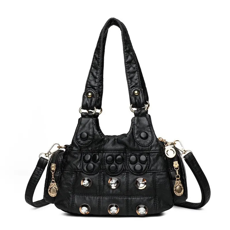 2021 New Designer Rivet Soft PU Leather Women Handbag Women Bags Luxury Female Shoulder Tote bag High Quality Lady Messenger Bag