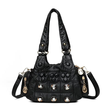 2021 New Designer Rivet Soft PU Leather Women Handbag Women Bags Luxury Female Shoulder Tote bag High Quality Lady Messenger Bag