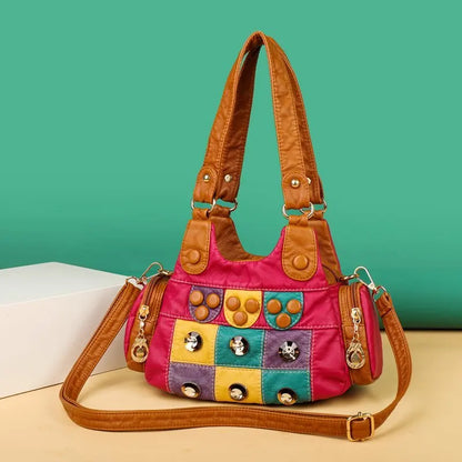 2021 New Designer Rivet Soft PU Leather Women Handbag Women Bags Luxury Female Shoulder Tote bag High Quality Lady Messenger Bag