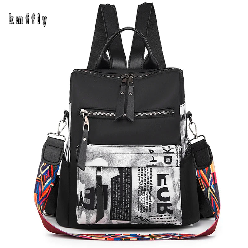 2021 New Luxury Designer Printed Backpack Waterproof Oxford Fabric Ladies Backpack Large Capacity Travel Bag