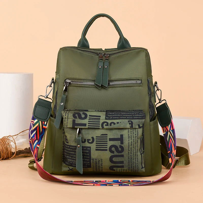 2021 New Luxury Designer Printed Backpack Waterproof Oxford Fabric Ladies Backpack Large Capacity Travel Bag