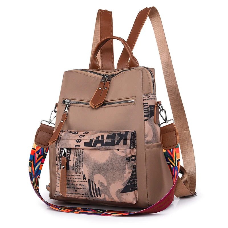 2021 New Luxury Designer Printed Backpack Waterproof Oxford Fabric Ladies Backpack Large Capacity Travel Bag