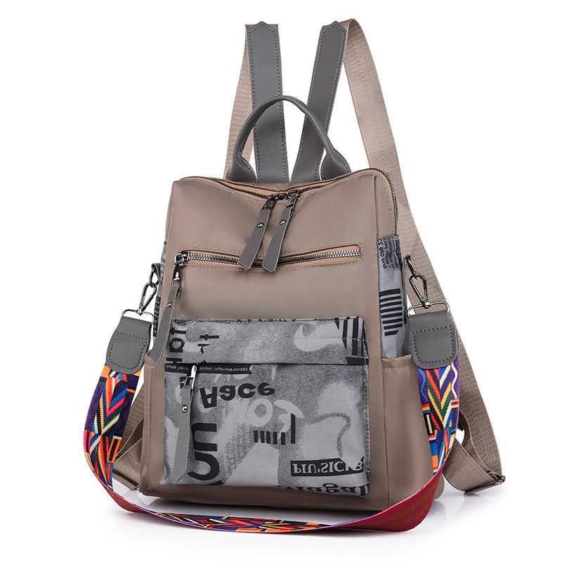 2021 New Luxury Designer Printed Backpack Waterproof Oxford Fabric Ladies Backpack Large Capacity Travel Bag