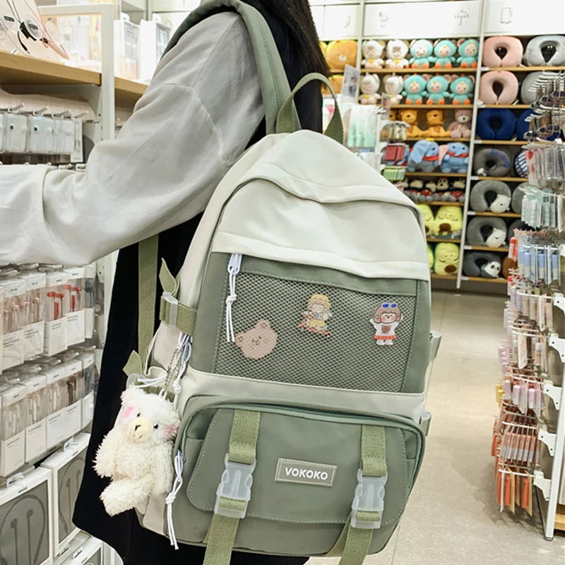 2021 New Waterproof Nylon Mochila School Backpack for Teenage Girls Large Capacity Double Shoulder Bagpack Backpacks Purse