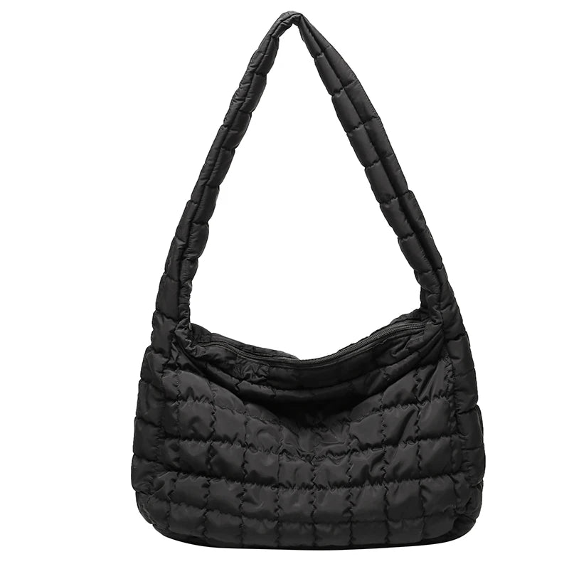 2021 New Winter Soft Down Fabric Shoulder Bag Branded Quality Women's Designer Big Capacity Underarm Pack Large Female Purses