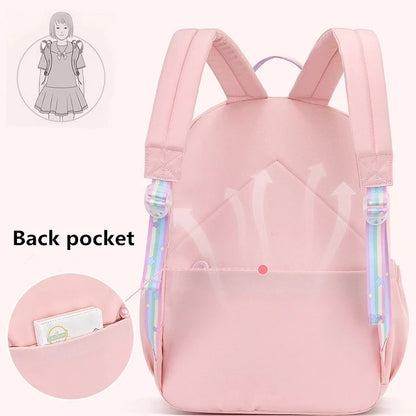 2021 Pony pendant rainbow shoulder strap school bag for teenagers girls Children waterproof backpacks kids schoolbags book bags