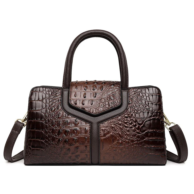 2021 Vintage Crocodile Luxury Leather Handbags Women Bags Designer Large Capacity Tote Purse Lady Shoulder Bag Brand Bags Luxury