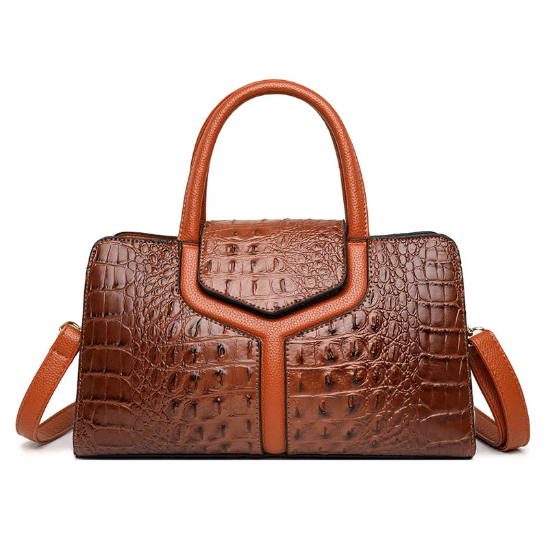 2021 Vintage Crocodile Luxury Leather Handbags Women Bags Designer Large Capacity Tote Purse Lady Shoulder Bag Brand Bags Luxury